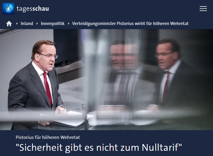 Verteidigungsminister Pistorius wirbt für höheren Wehretat