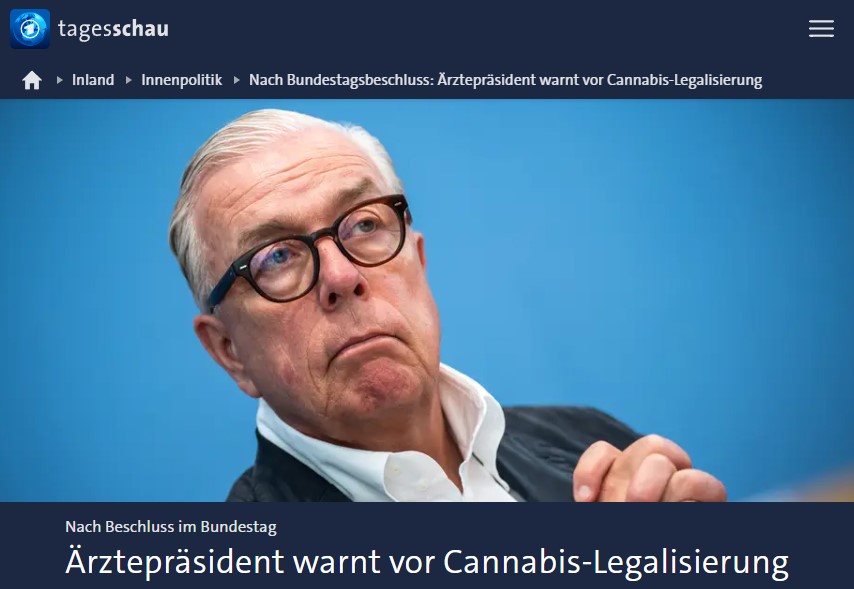 Nach Bundestagsbeschluss: Ärztepräsident warnt vor Cannabis-Legalisierung