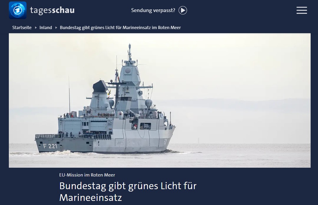 Bundestag gibt grünes Licht für Marineeinsatz im Roten Meer