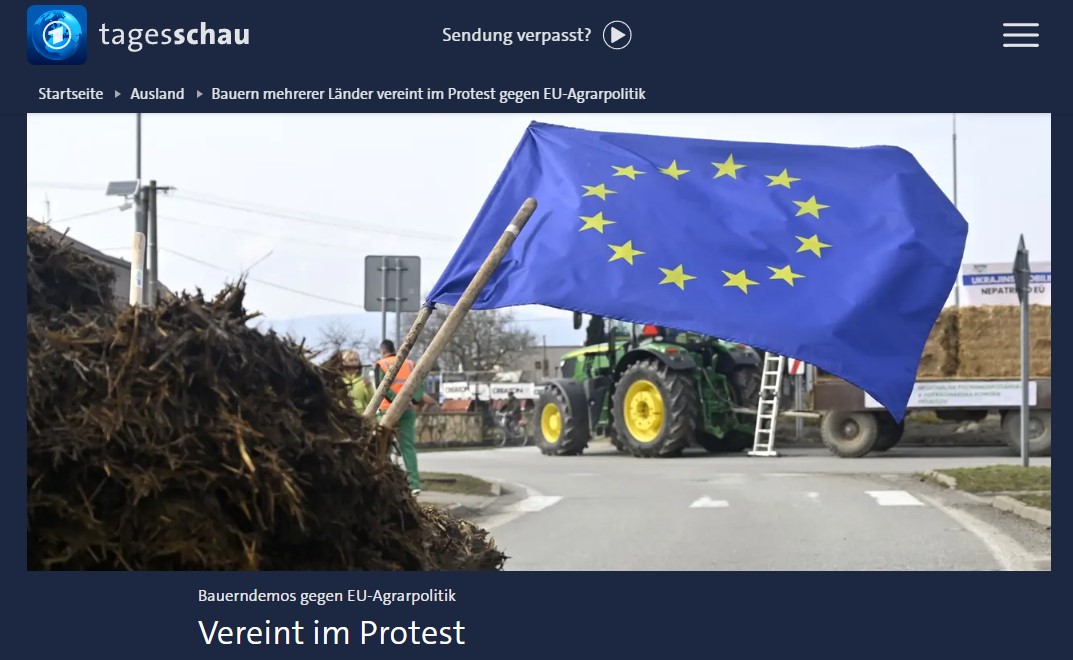 Bauern mehrerer Länder vereint im Protest gegen EU-Agrarpolitik