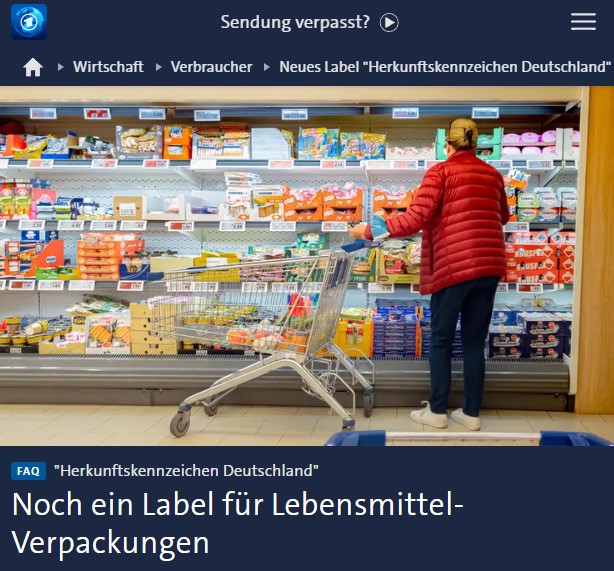 Neues Label "Herkunftskennzeichen Deutschland" für Lebensmittel