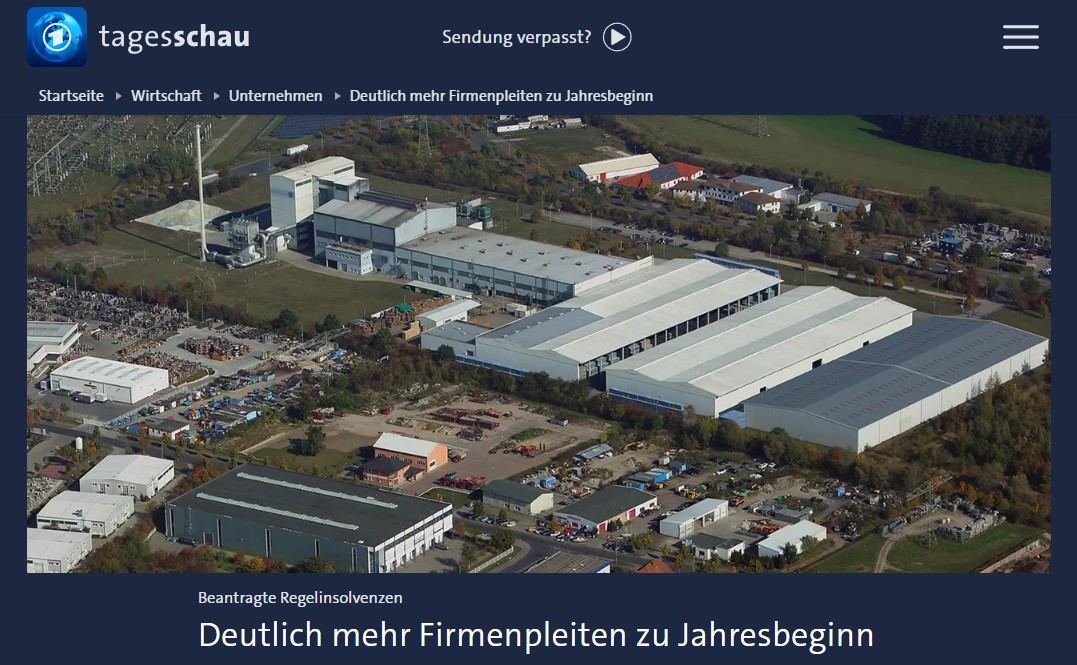 Deutlich mehr Firmenpleiten zu Jahresbeginn