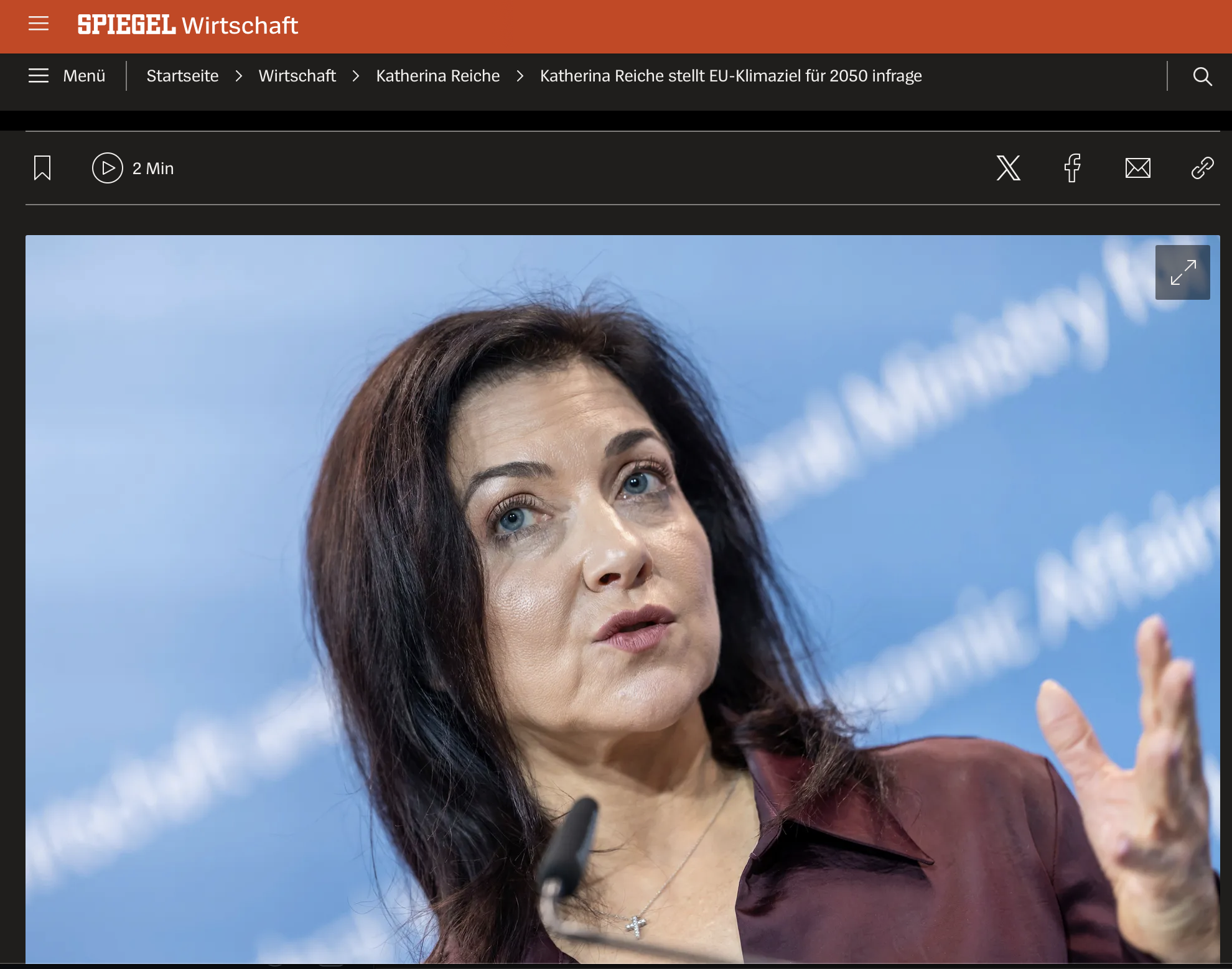 Katherina Reiche stellt EU-Klimaziel für 2050 infrage