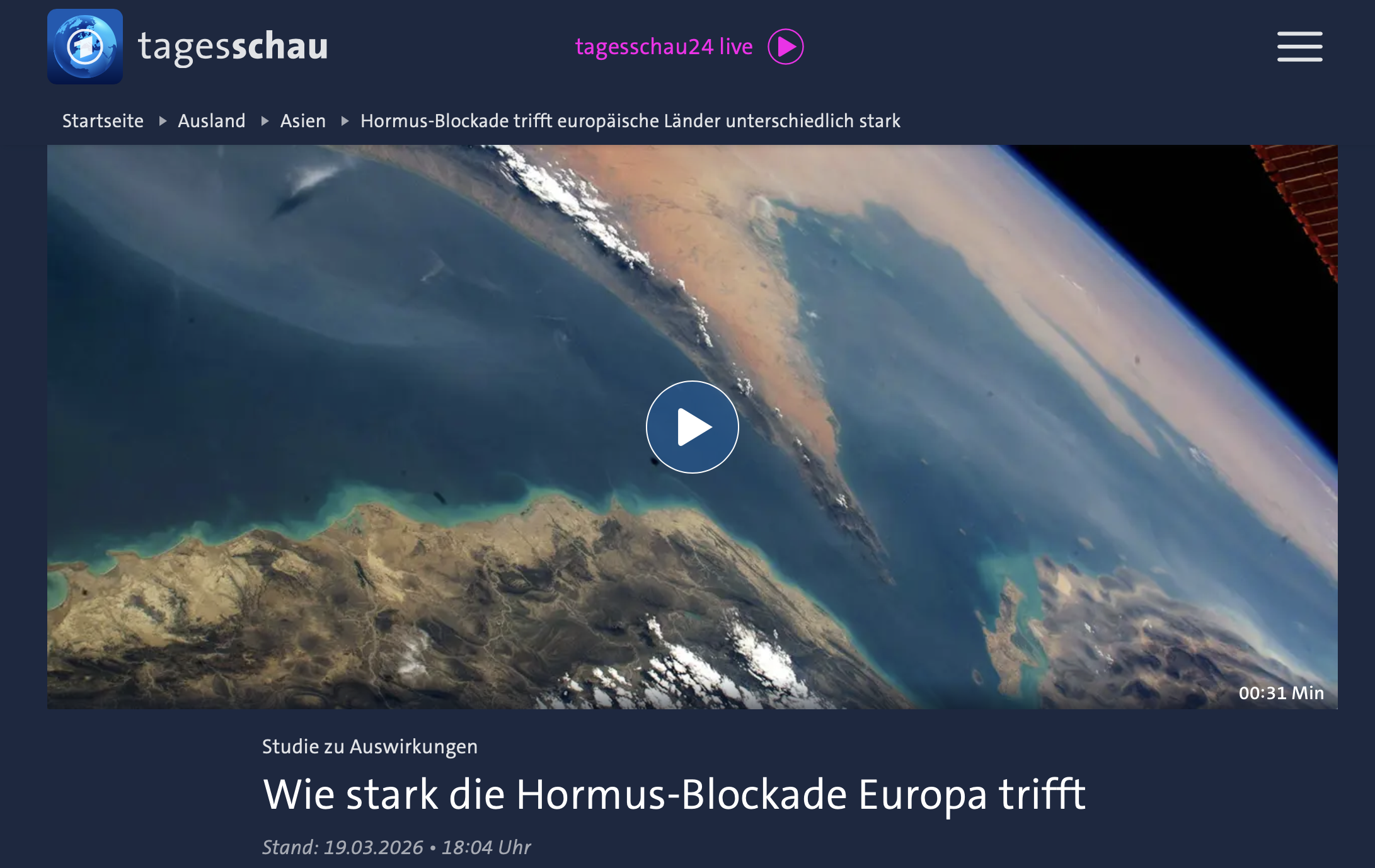 Hormus-Blockade trifft europäische Länder unterschiedlich stark