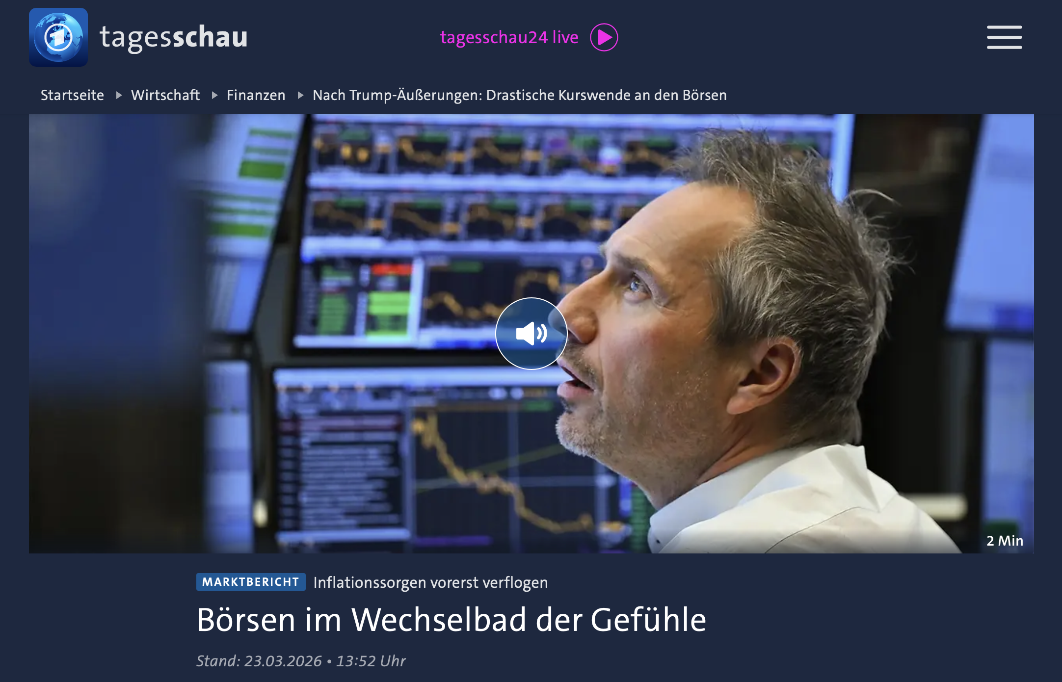 Nach Trump-Äußerungen: Drastische Kurswende an den Börsen