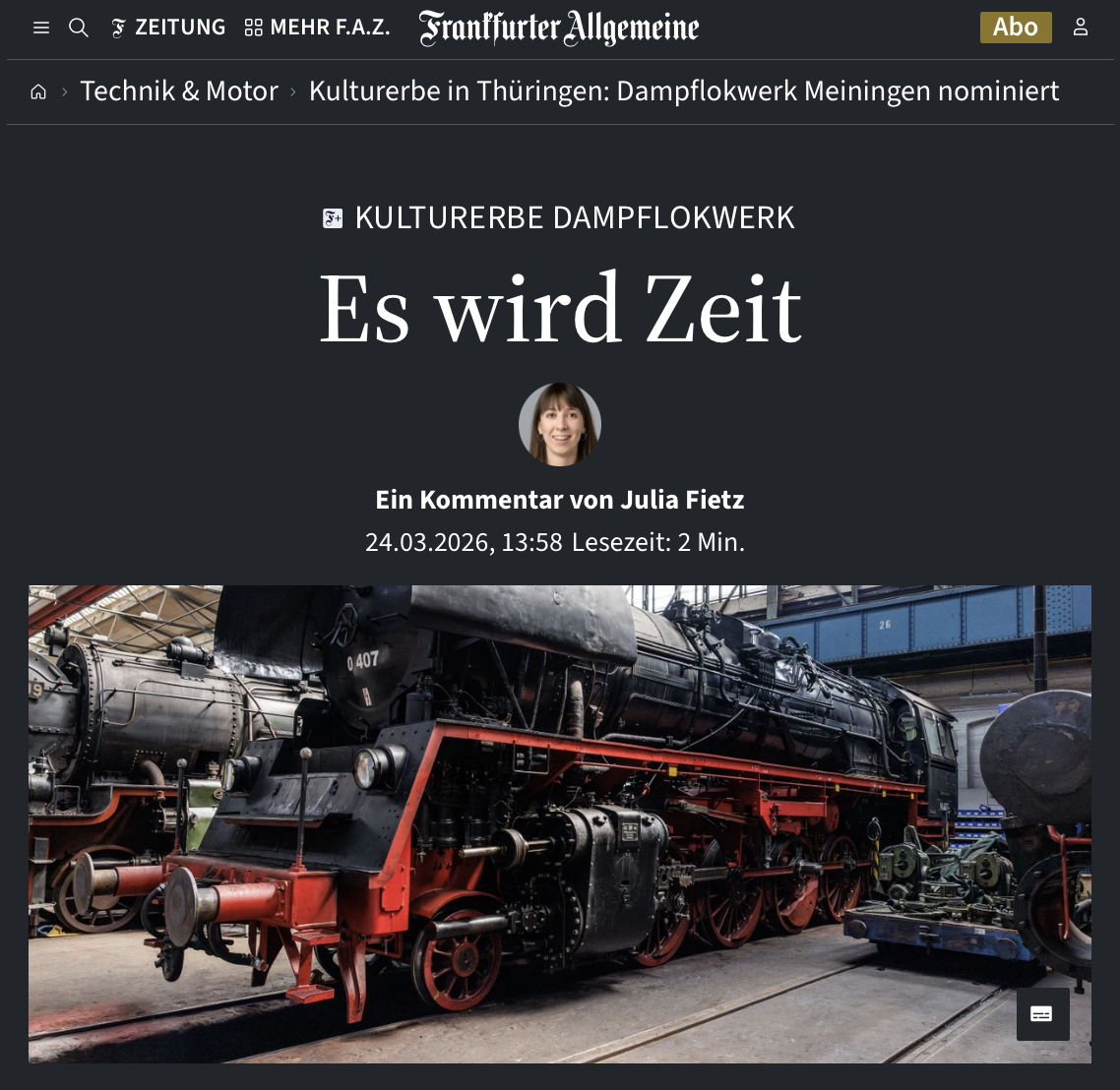 Kulturerbe Dampflokwerk: Es wird Zeit