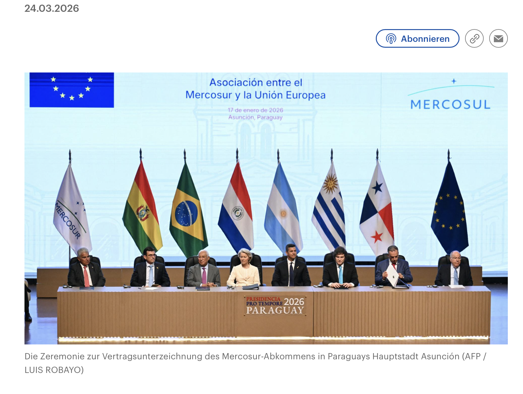 EU-Kommission - Mercosur-Handelsabkommen tritt am 1. Mai vorläufig in Kraft