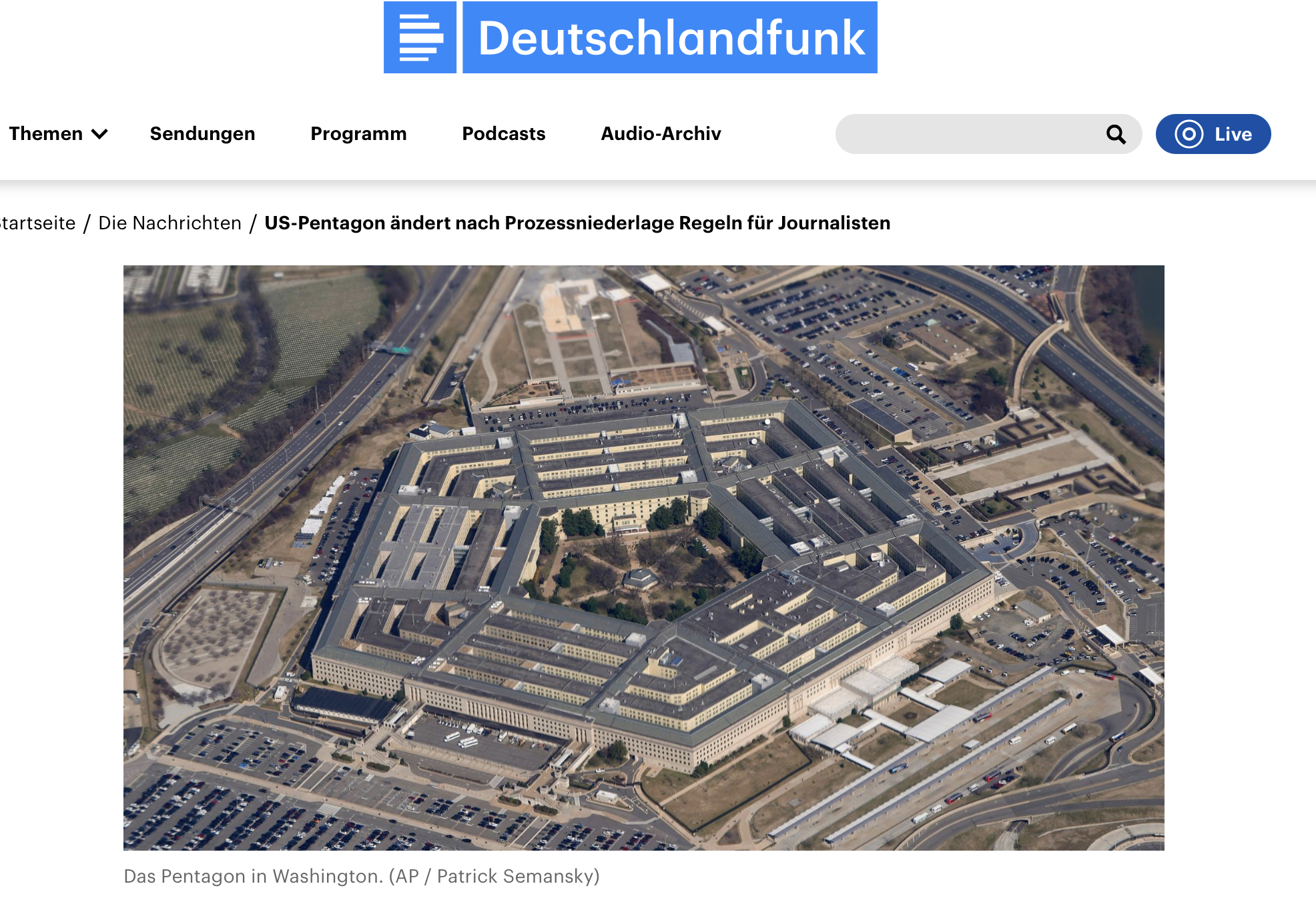 Pressefreiheit - US-Pentagon ändert nach Prozessniederlage Regeln für Journalisten